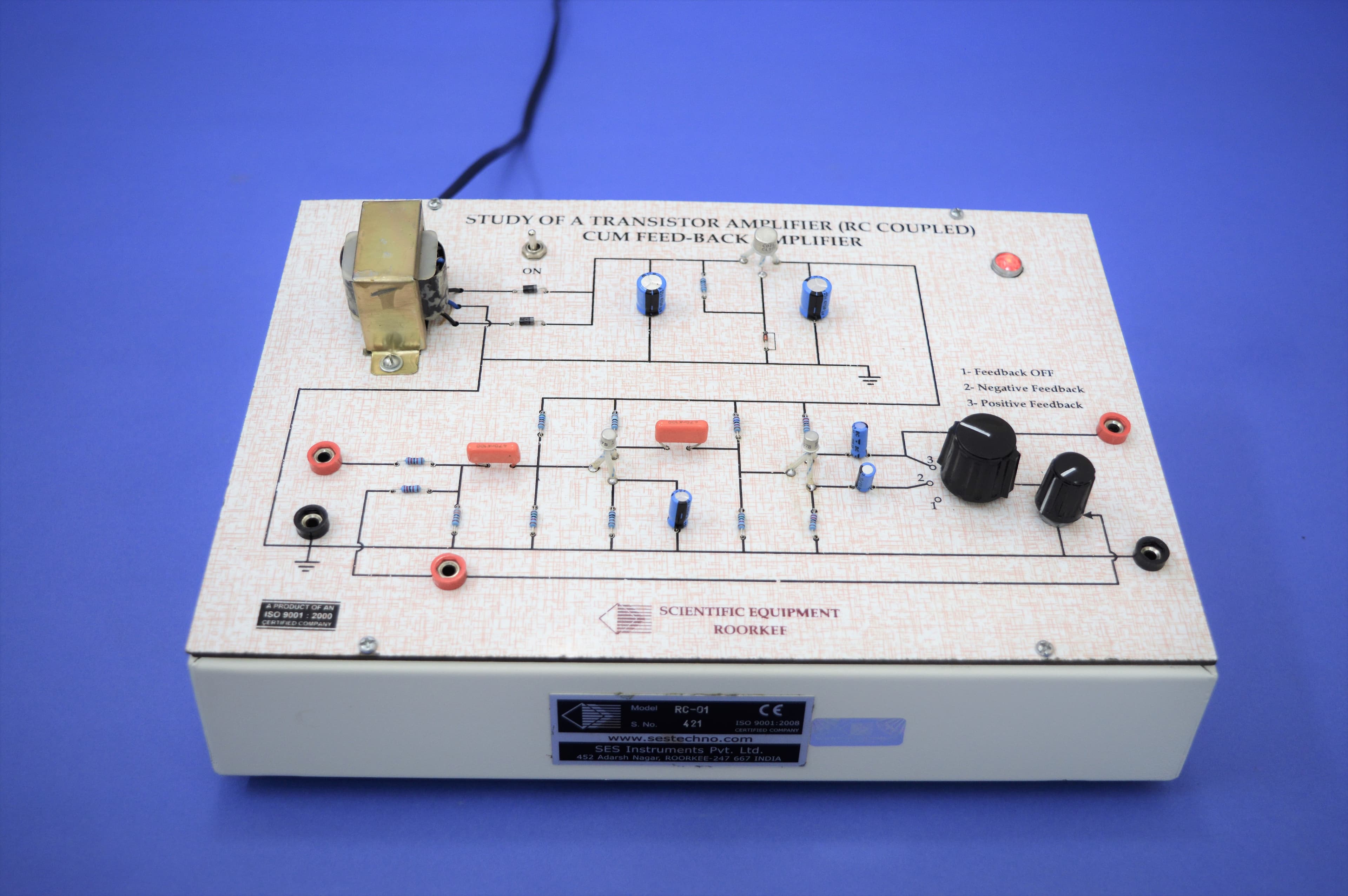 Study of a Transistor Amplifier (RC Coupled) Cum-Feed Back Amplifier (RC-01) (Model RC-01)